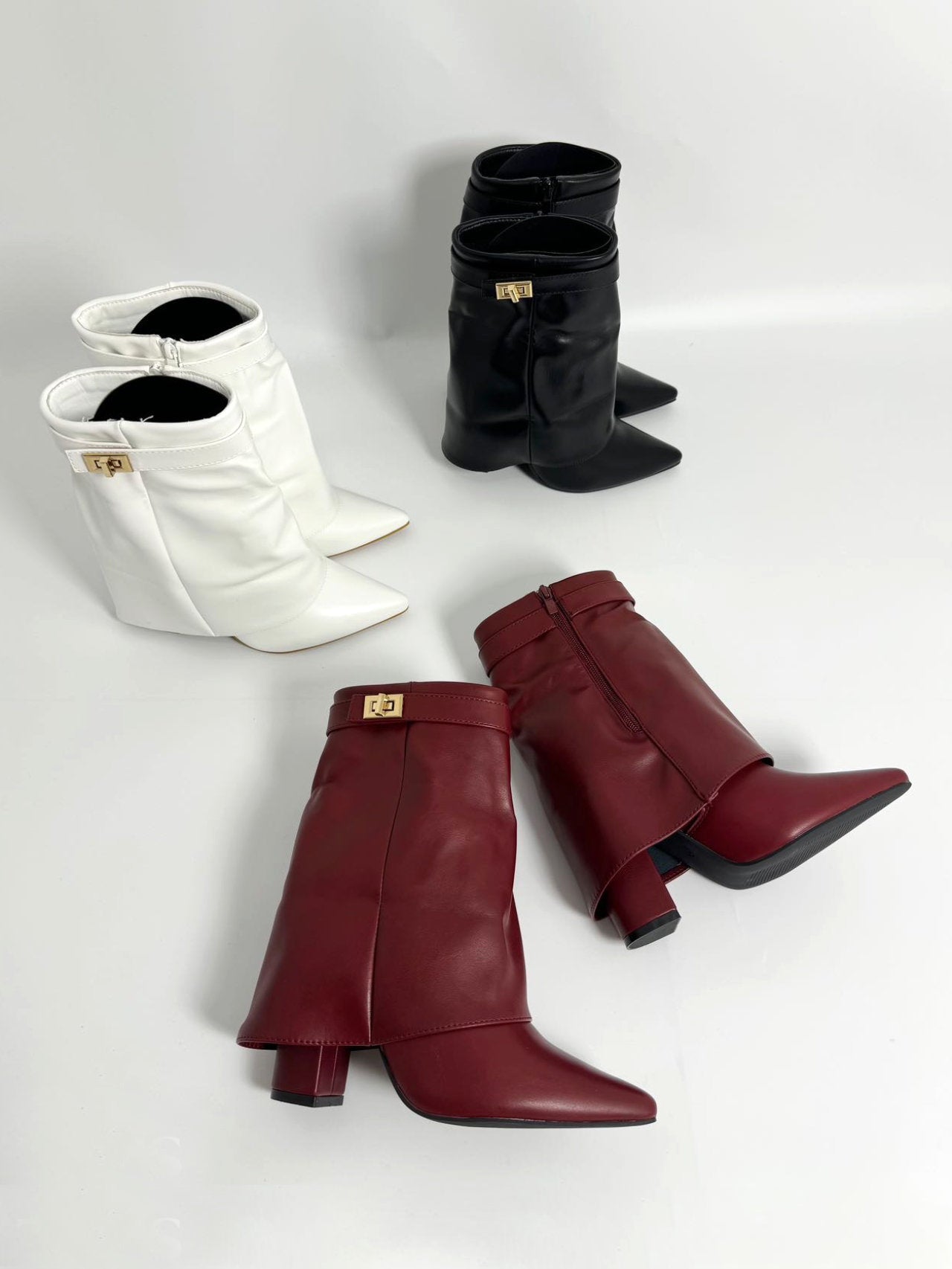 Tronchetti con risvolto in ecopelle