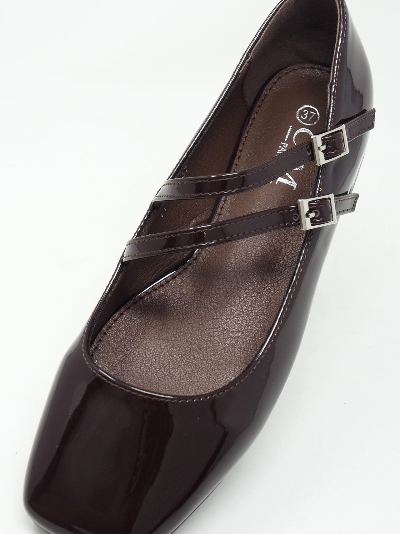 Ballerine lucide con doppia fibbia