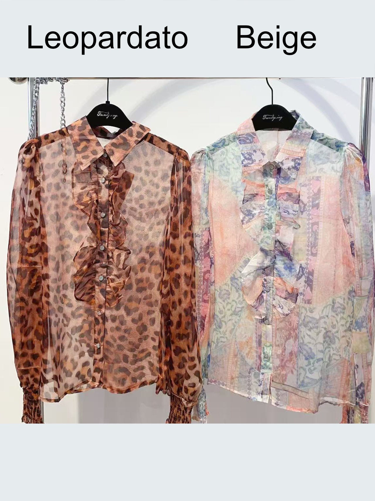 Camicetta fantasia con volant