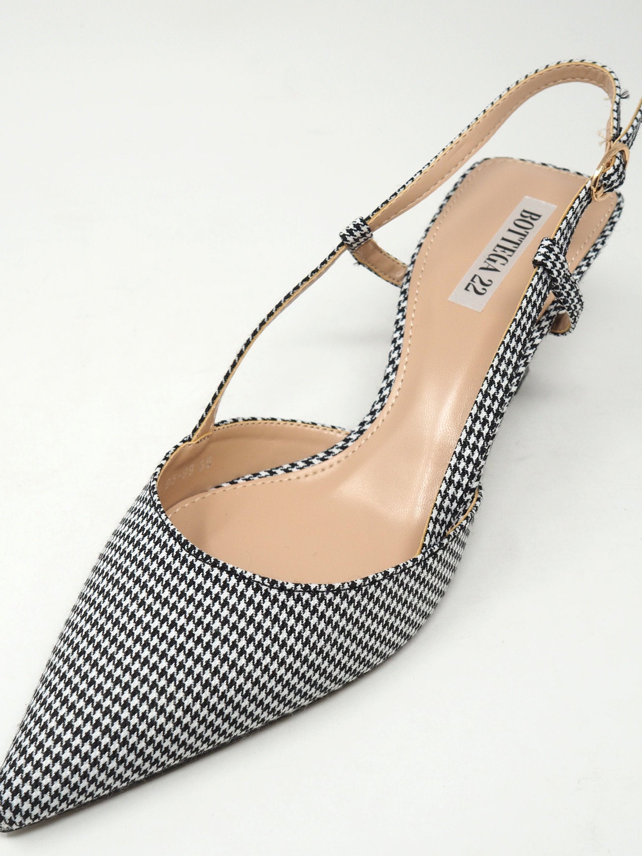 Décolleté slingback pied de poule