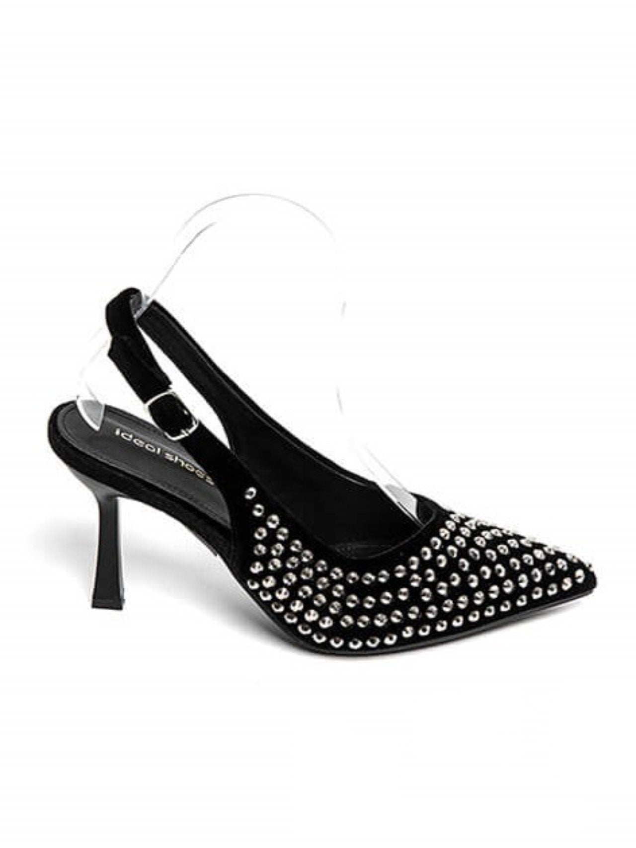 Slingback in velluto con strass