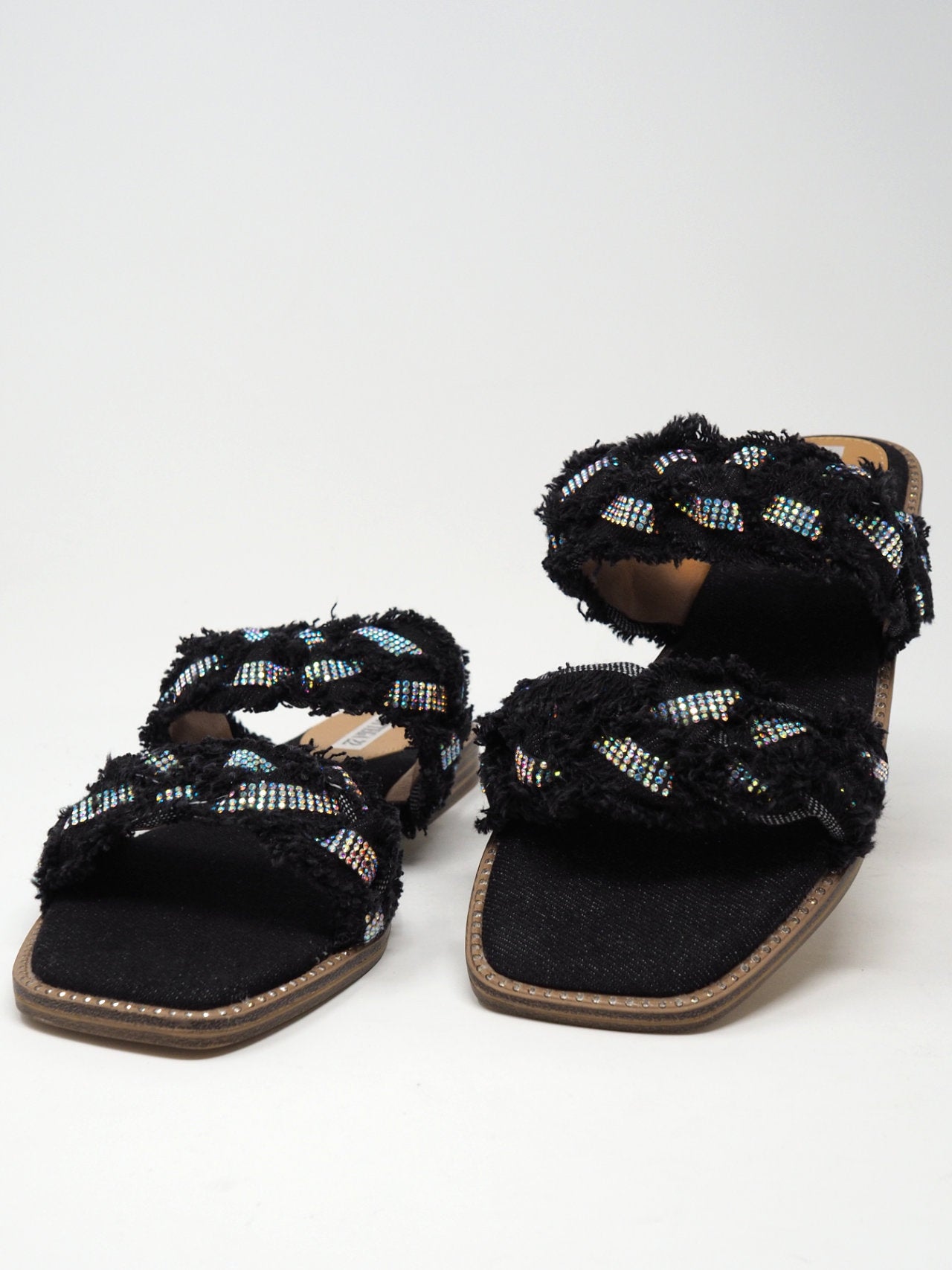 Ciabatte in tessuto con strass