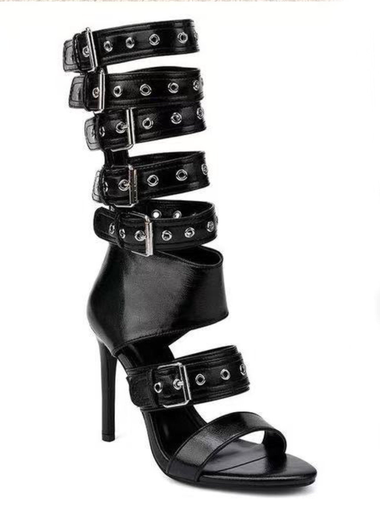 Sandali a stivale con fibbie