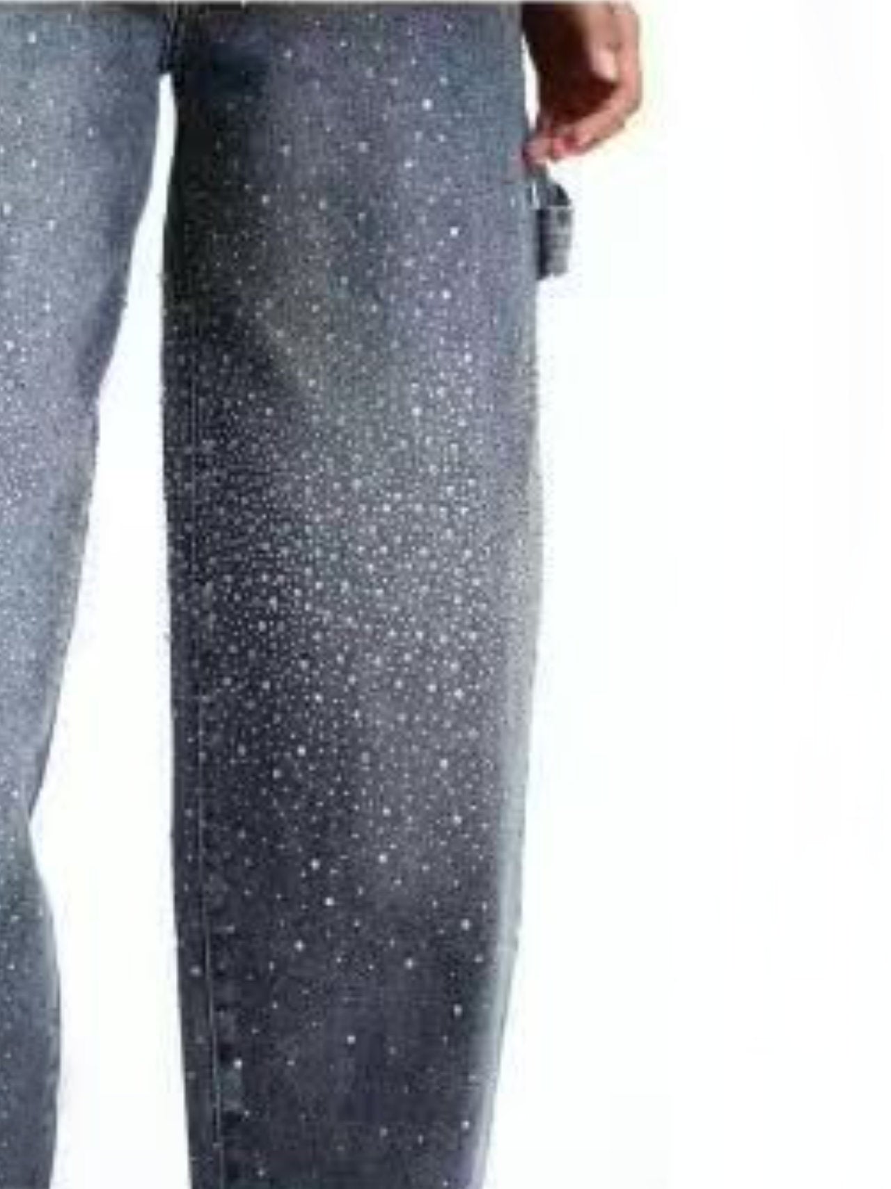 Jeans carpenter con strass - mom fit