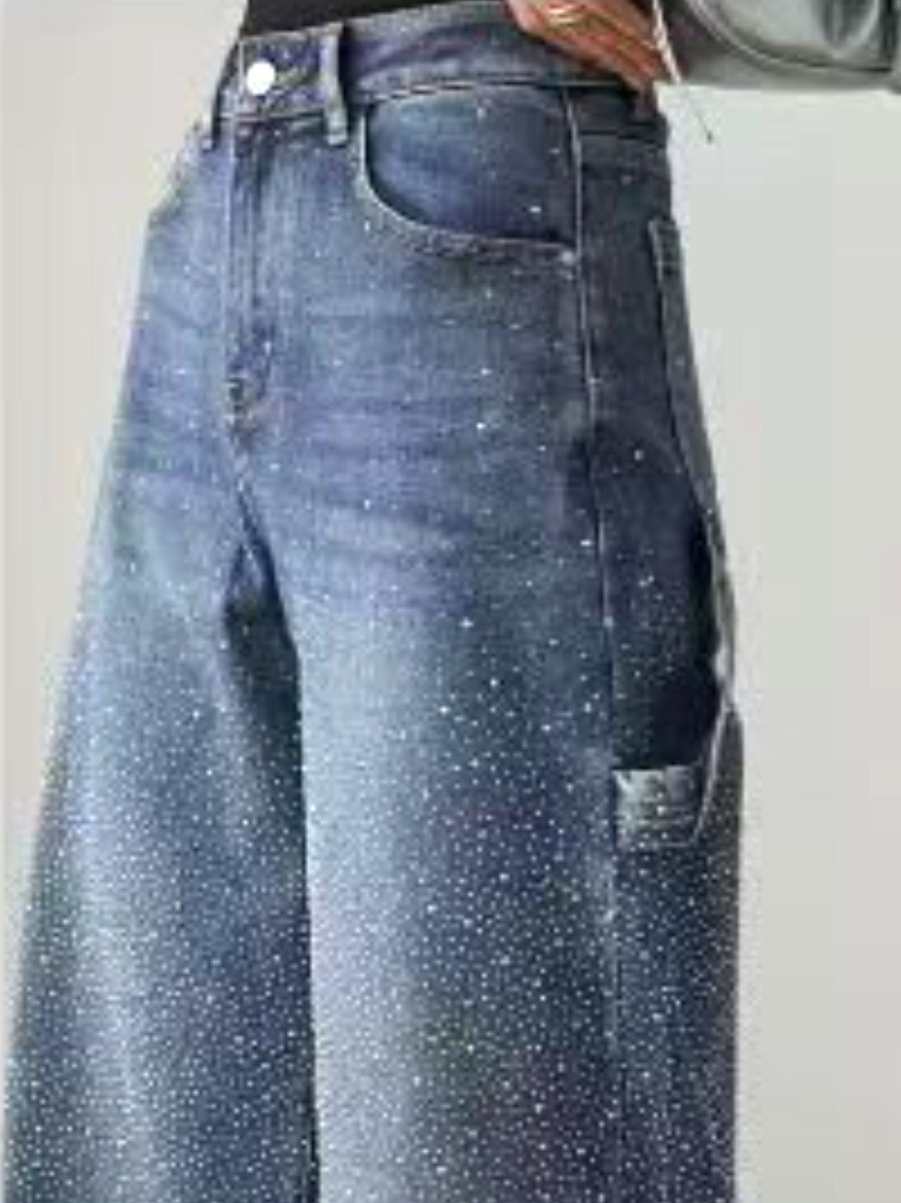 Jeans carpenter con strass