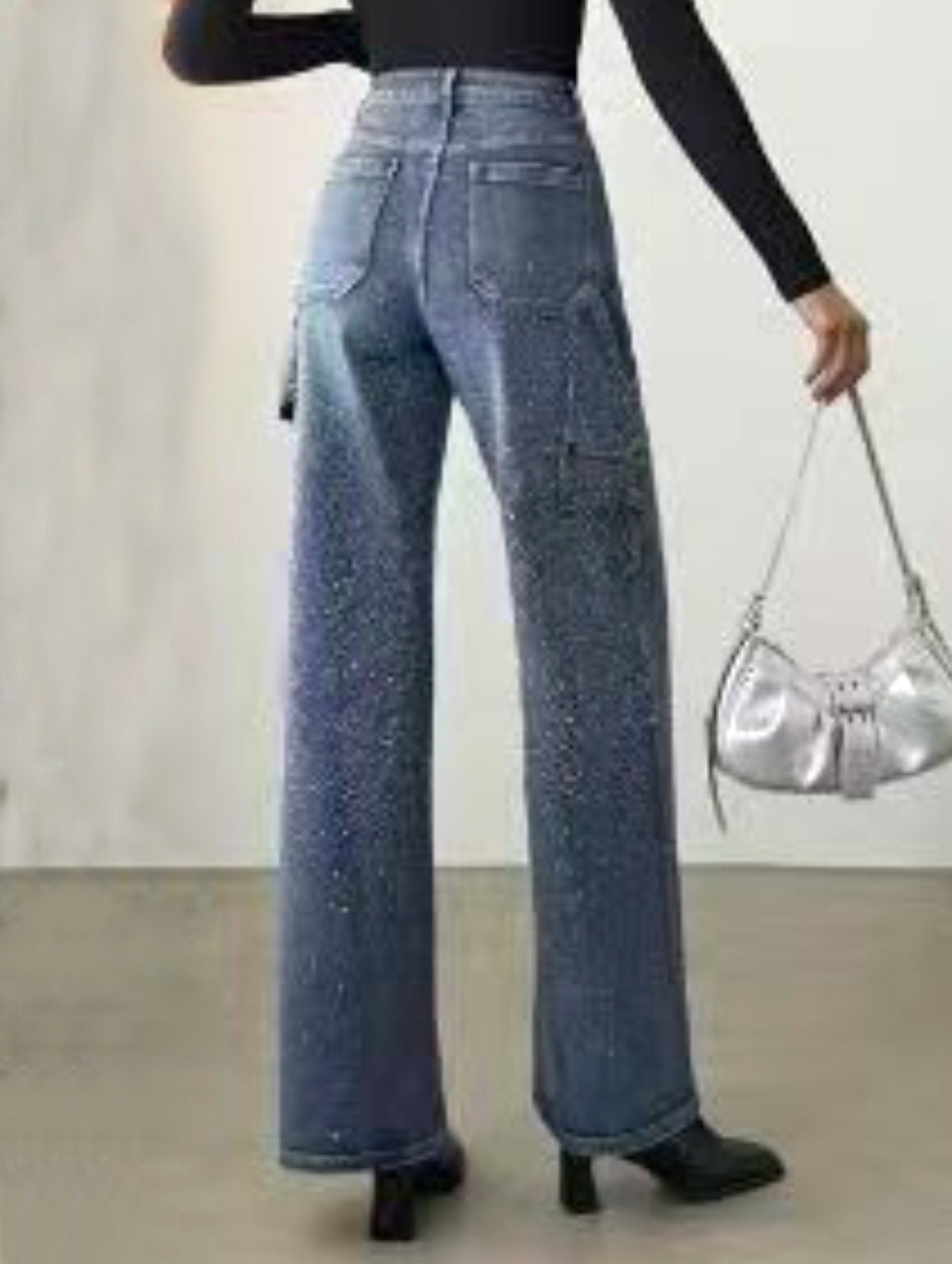 Jeans carpenter con strass