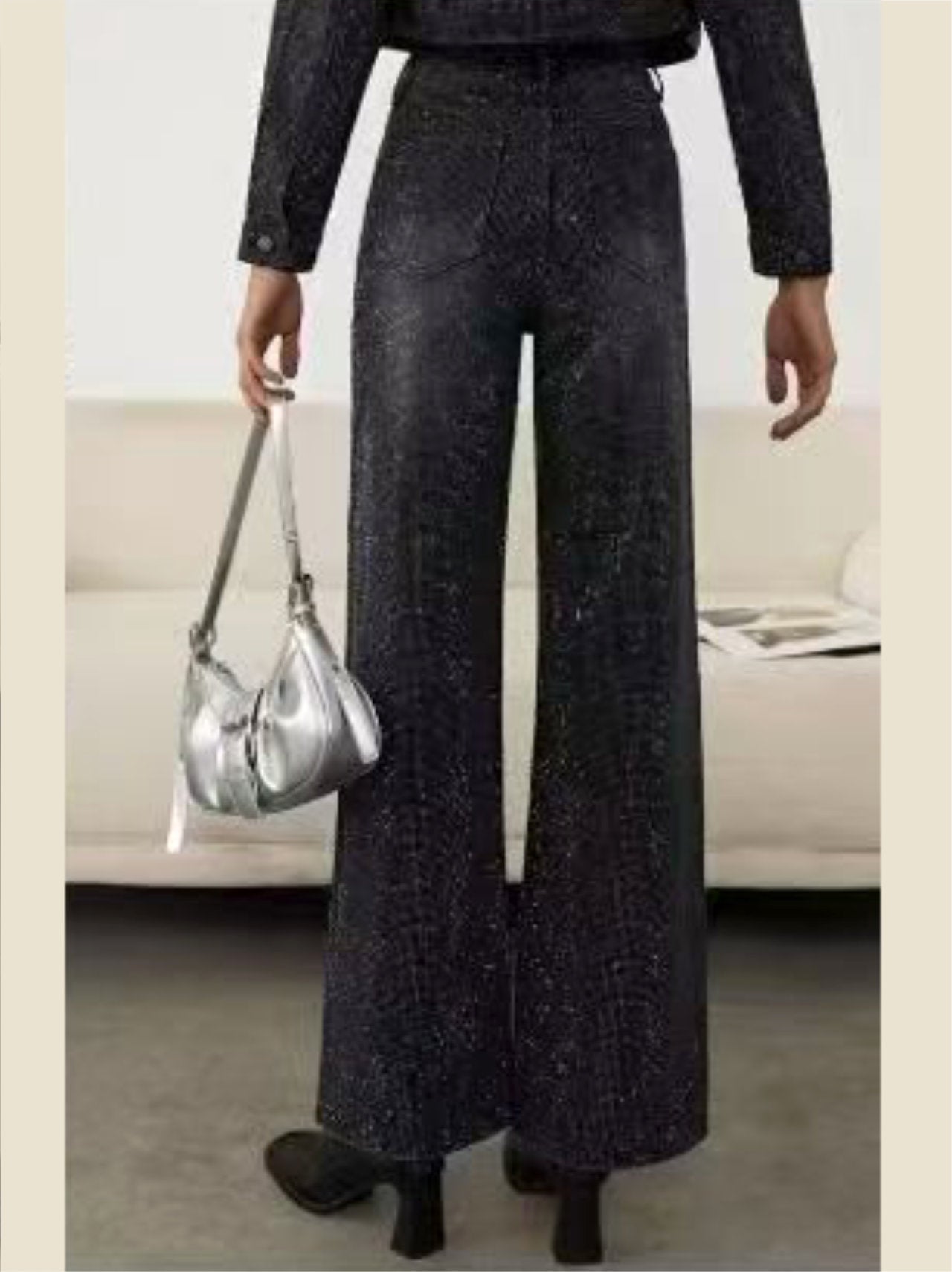 Pantaloni jeans con strass