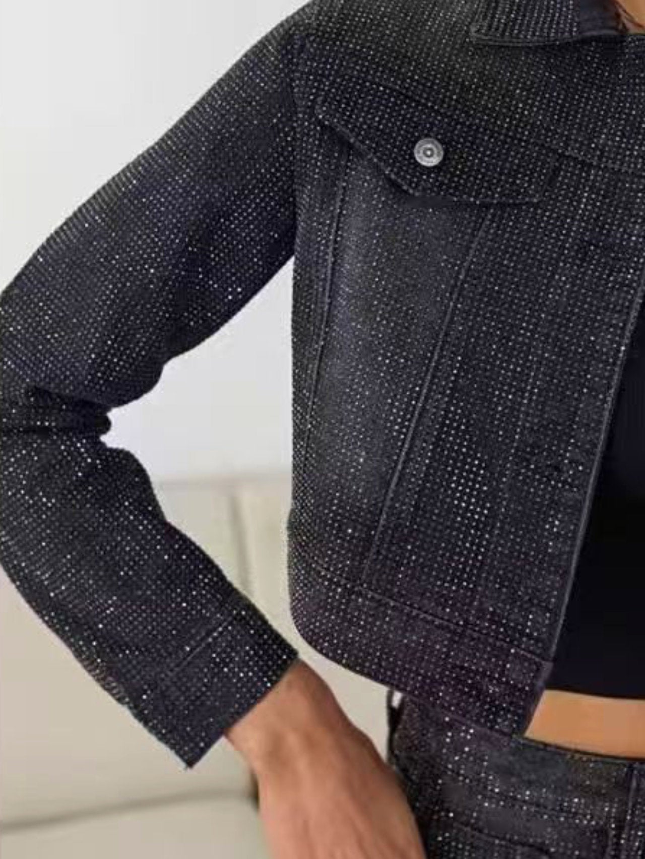 Giacca jeans con strass