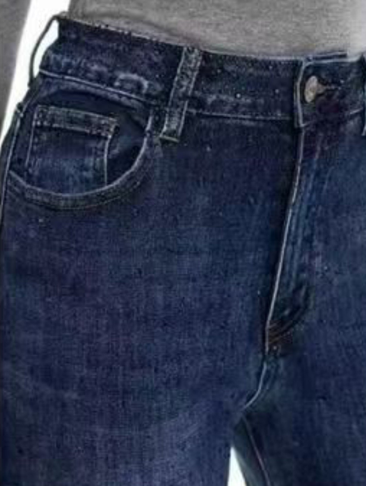 Jeans con strass colorati