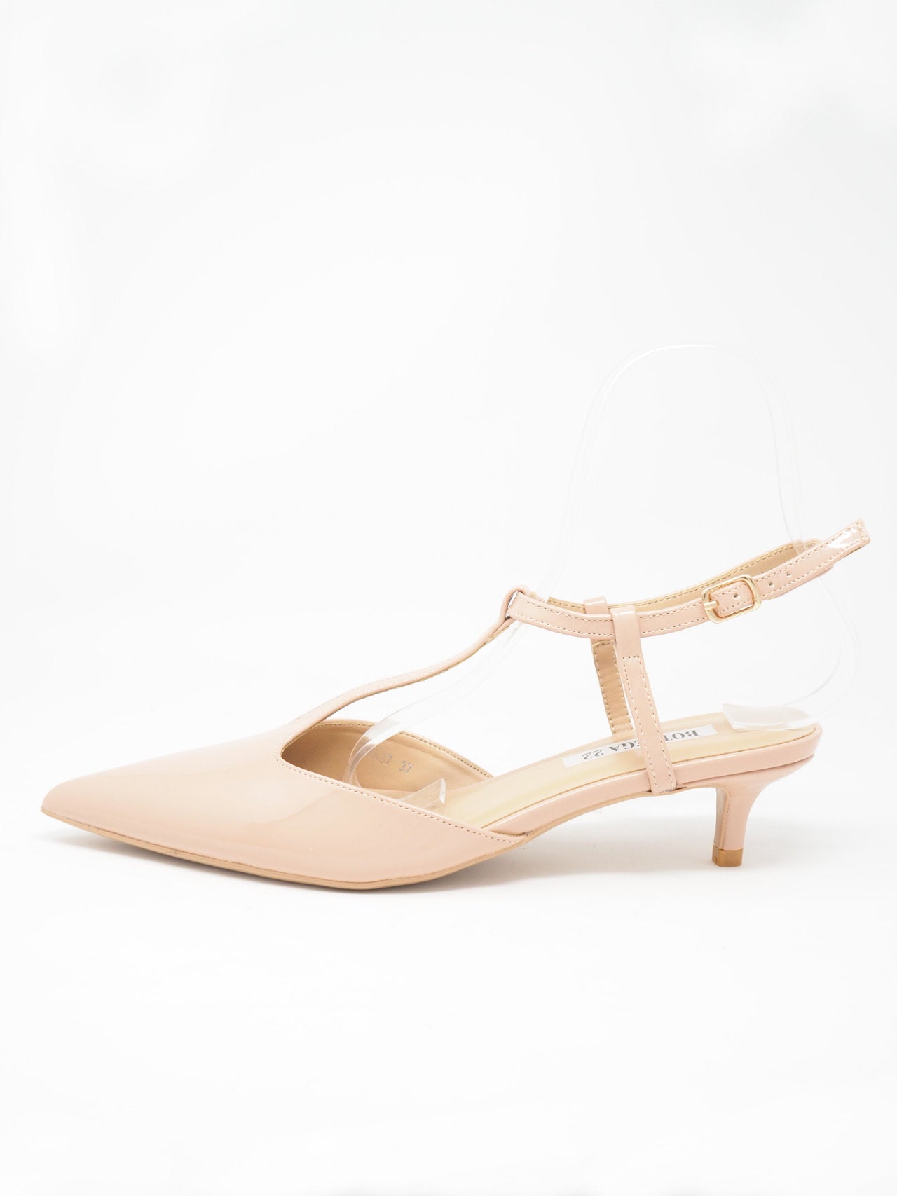 Slingback lucide con tacchetto