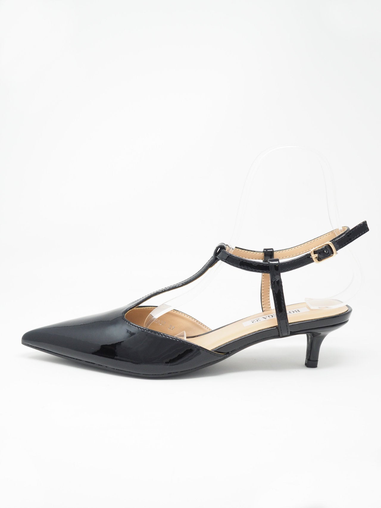 Slingback lucide con tacchetto