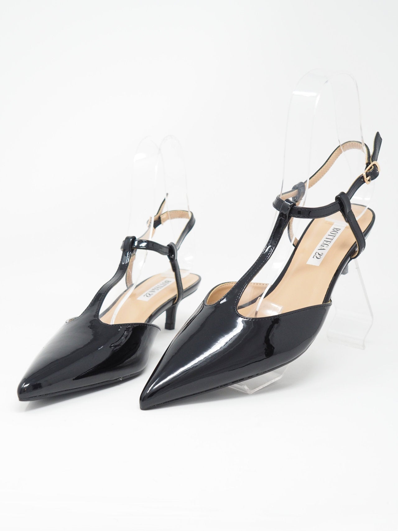 Slingback lucide con tacchetto