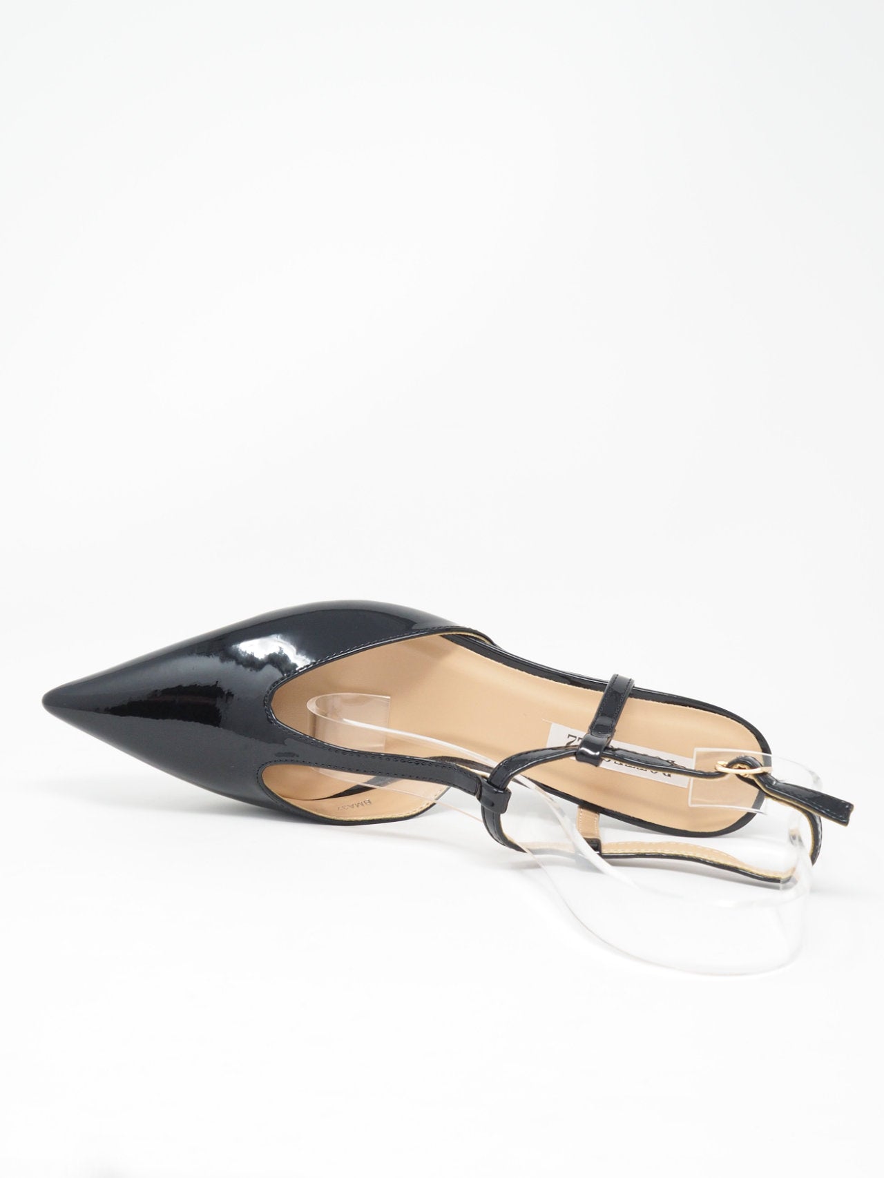 Slingback lucide con tacchetto