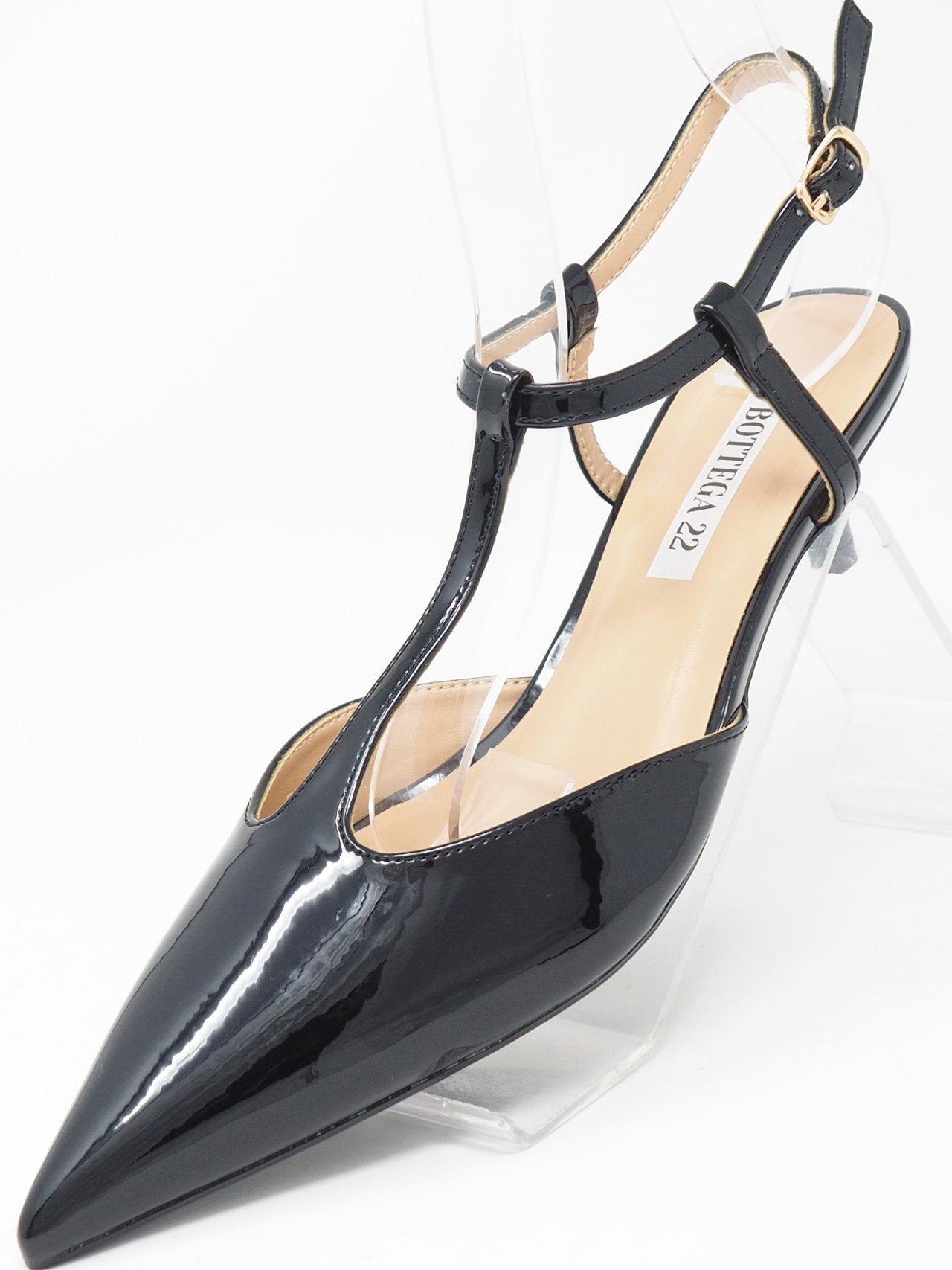 Slingback lucide con tacchetto