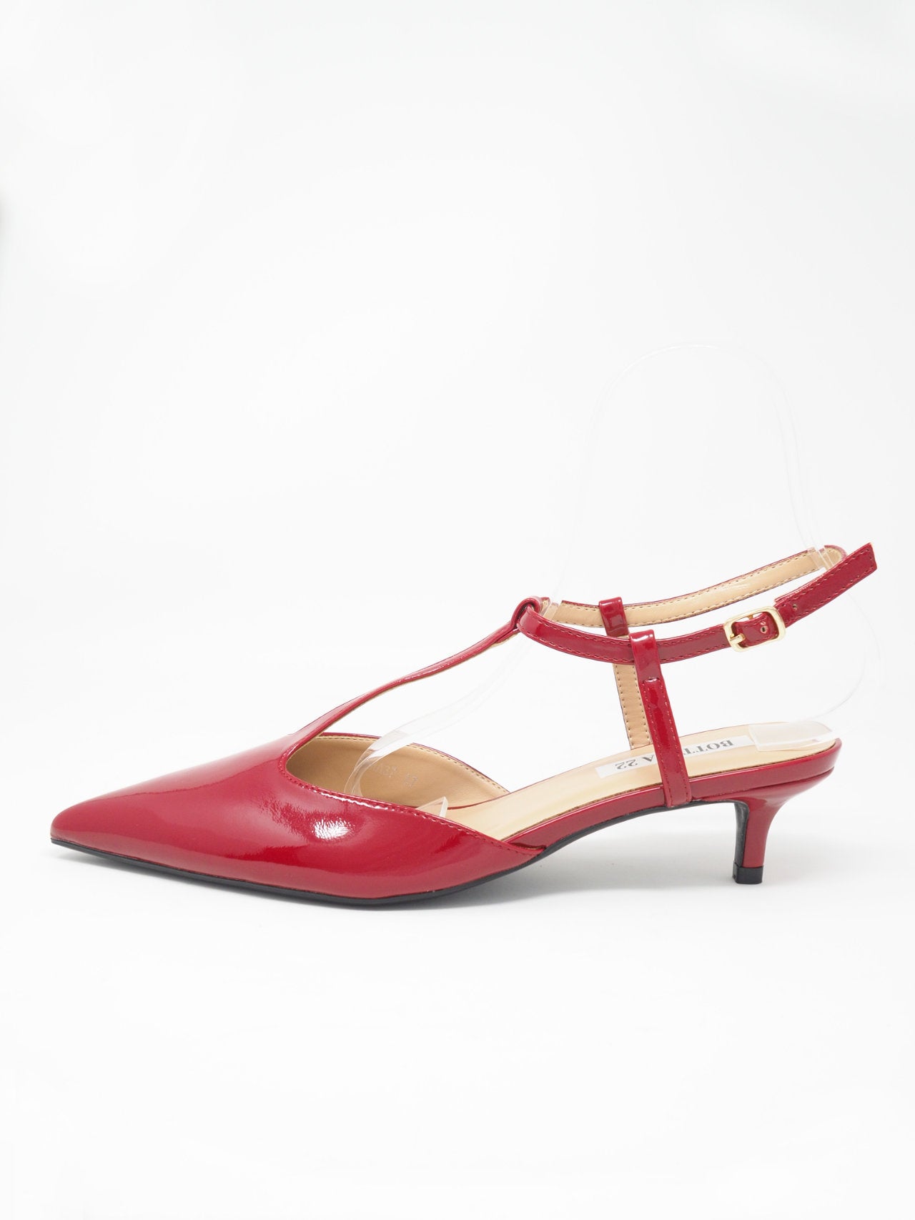 Slingback lucide con tacchetto