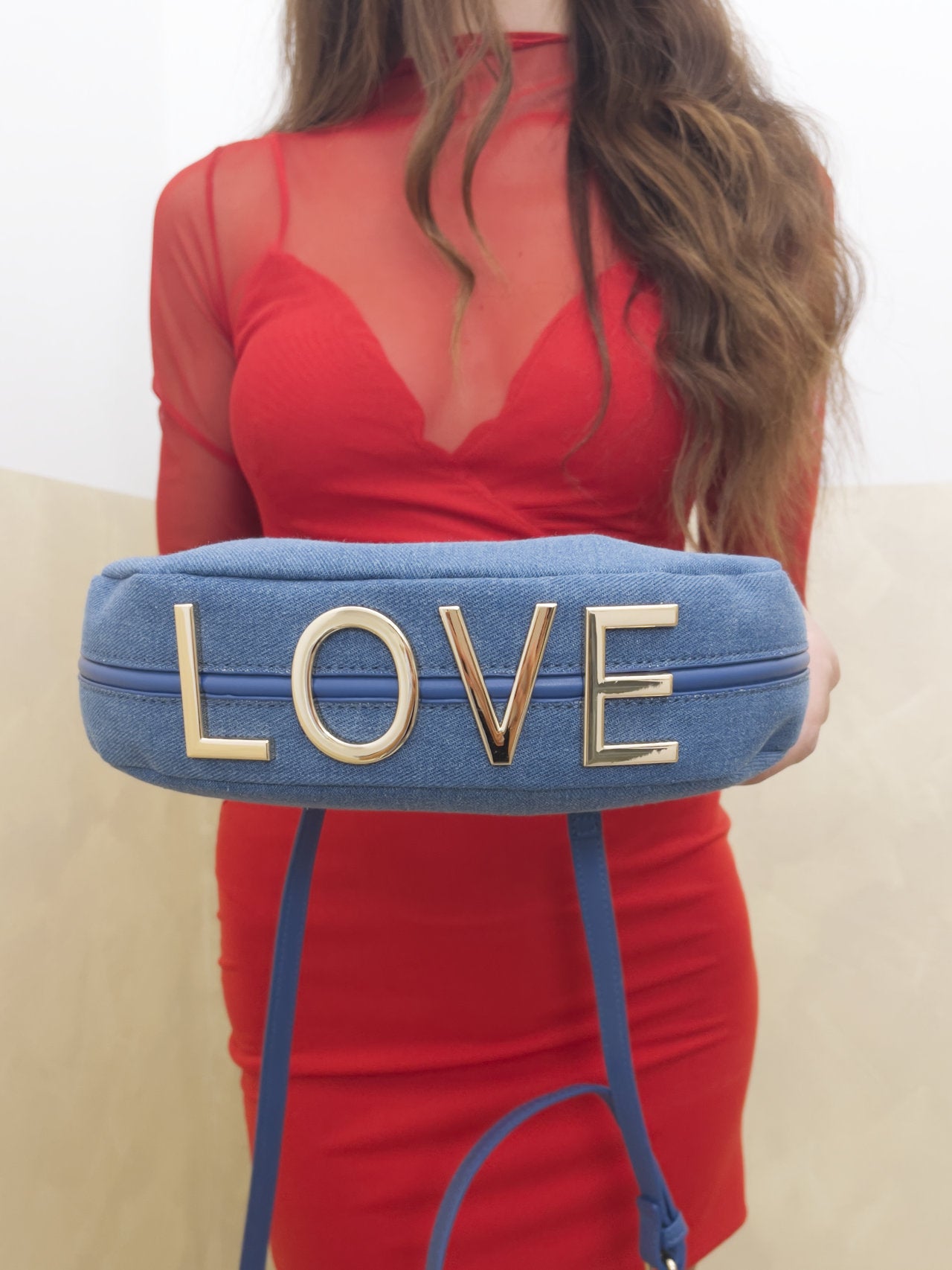 Borsetta jeans mezza luna