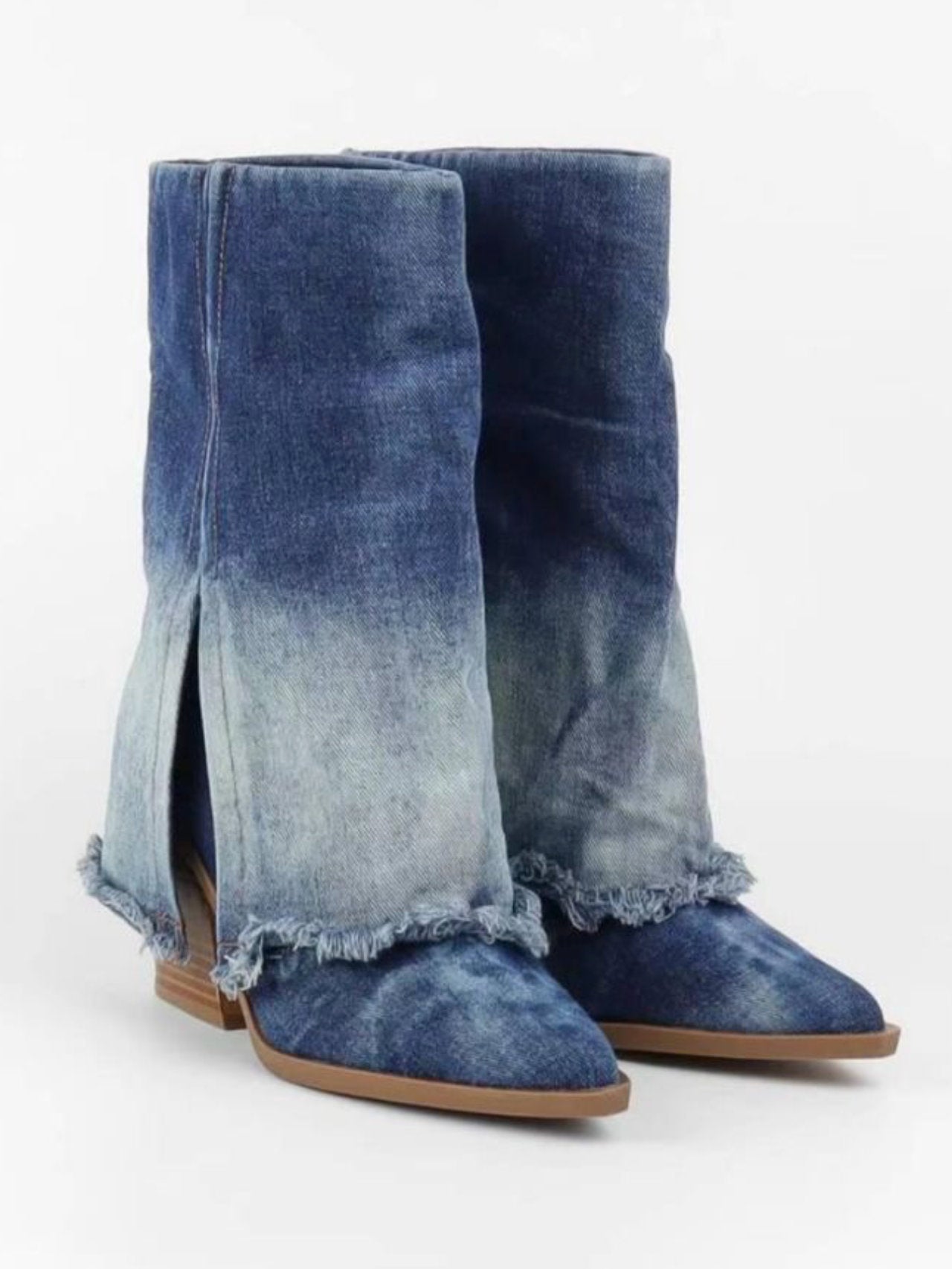 Stivali con risvolto in jeans – New Line