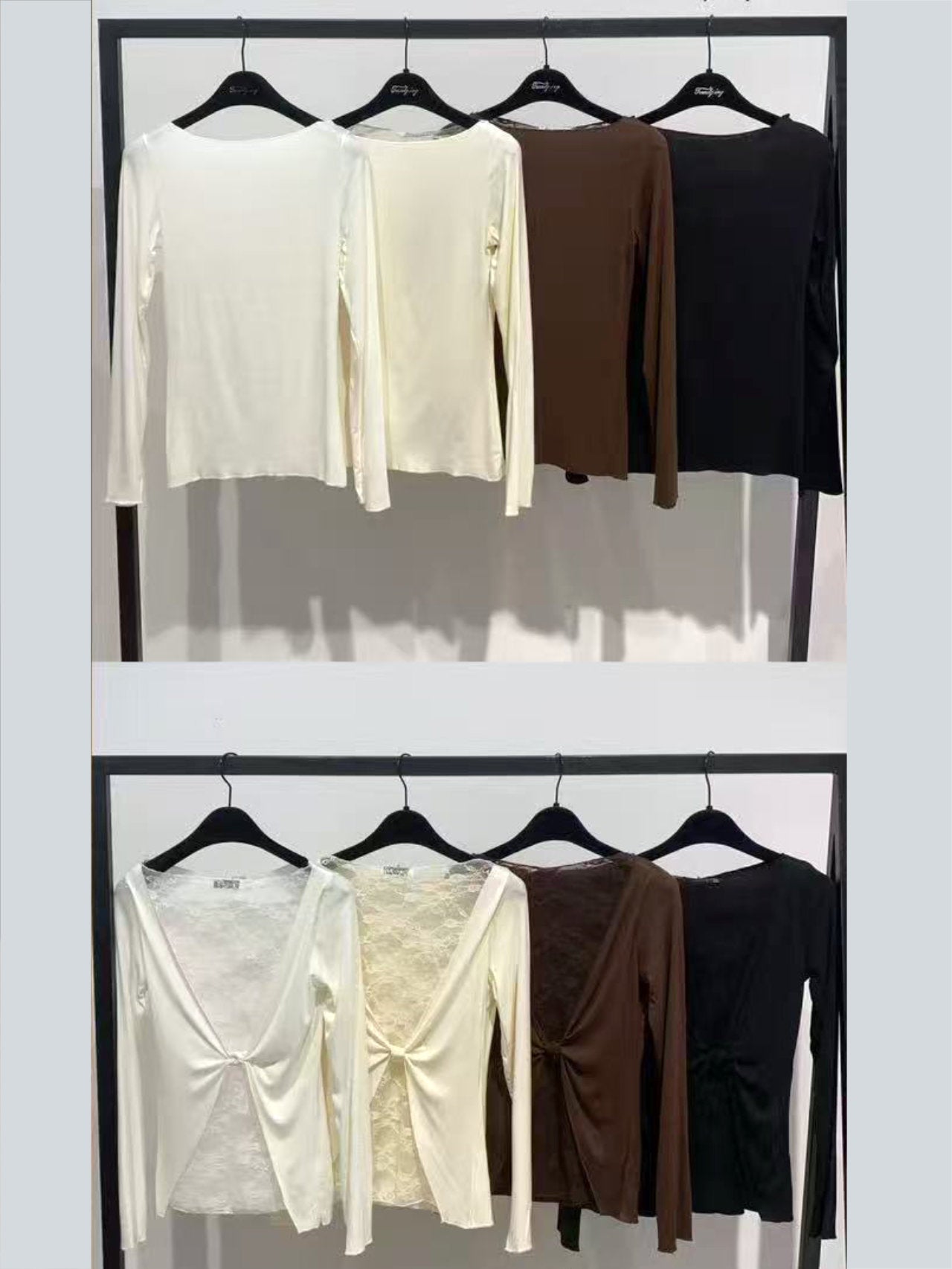 Maglia con pizzo sulla schiena