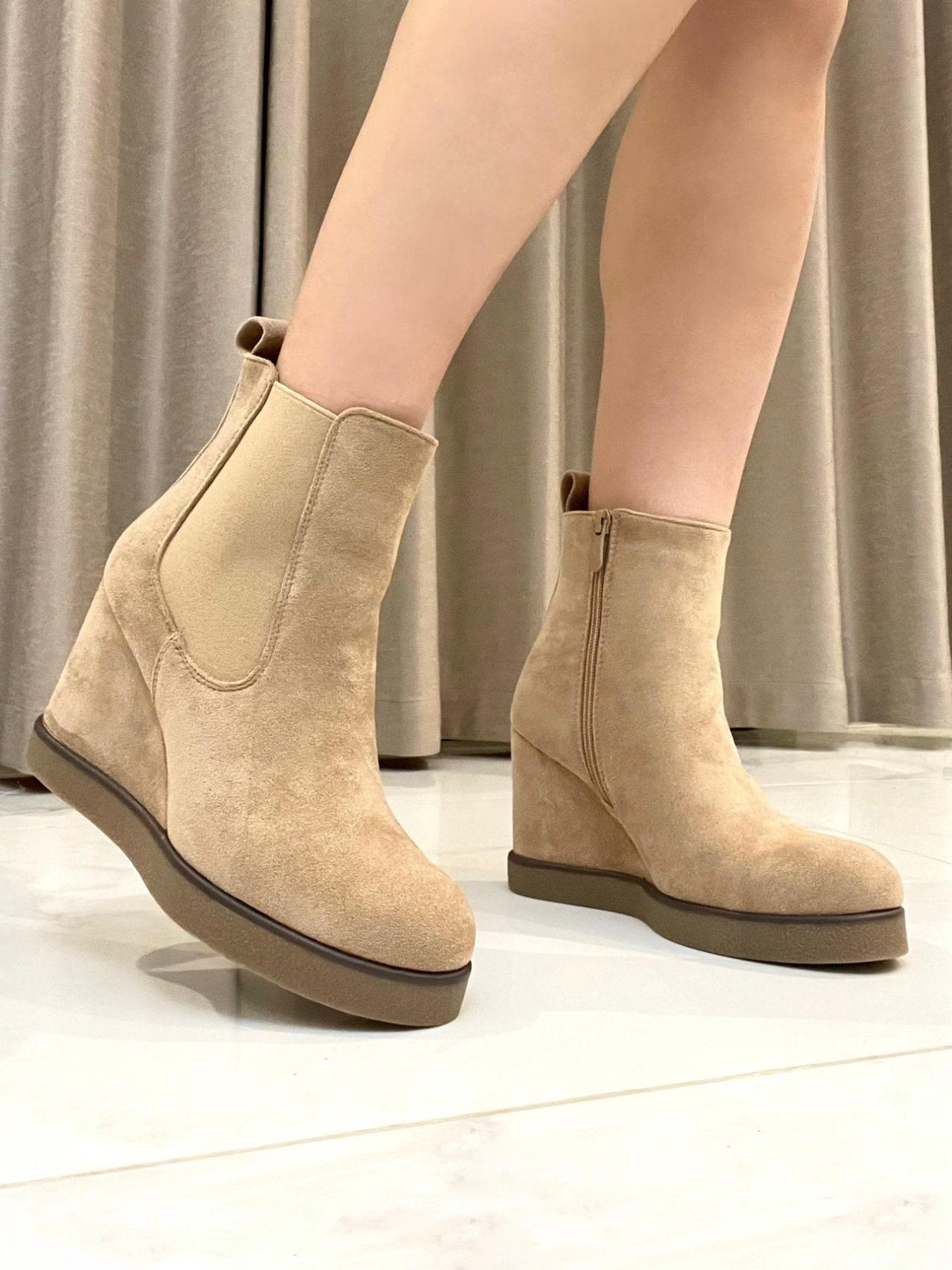 Stivali Con Zeppa Alta Stivaletti Zeppa Stivaletti Donna Con Para