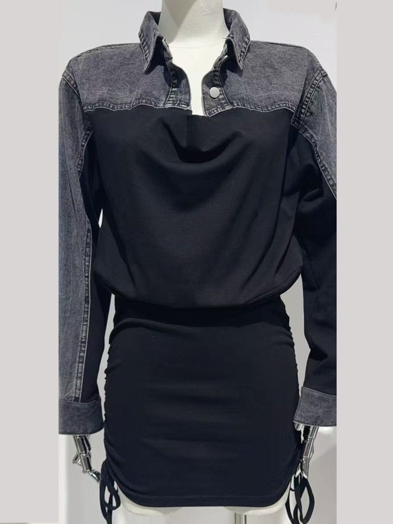 Vestitino jeans con maniche dolman