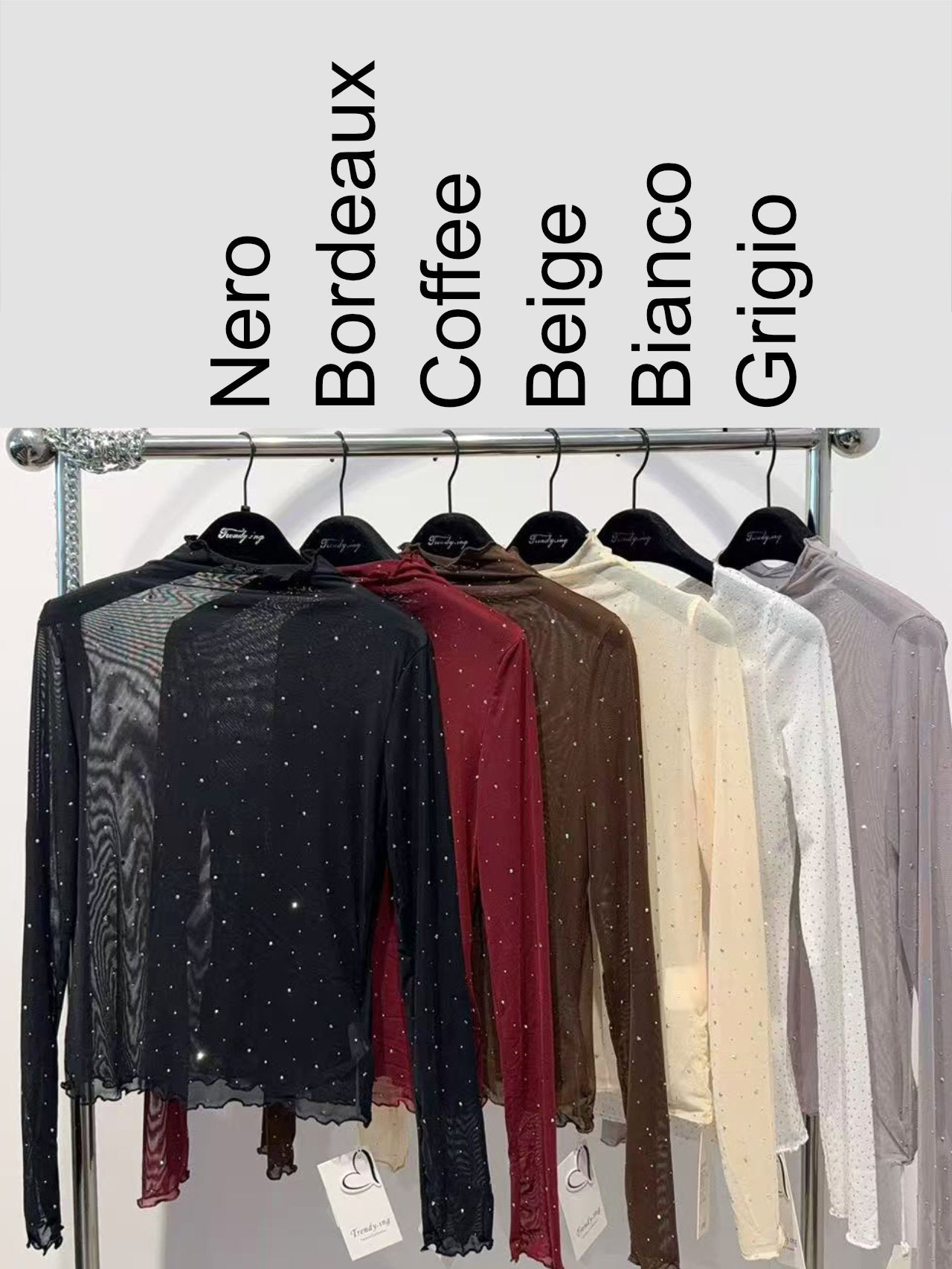 Lupetto in tulle con strass