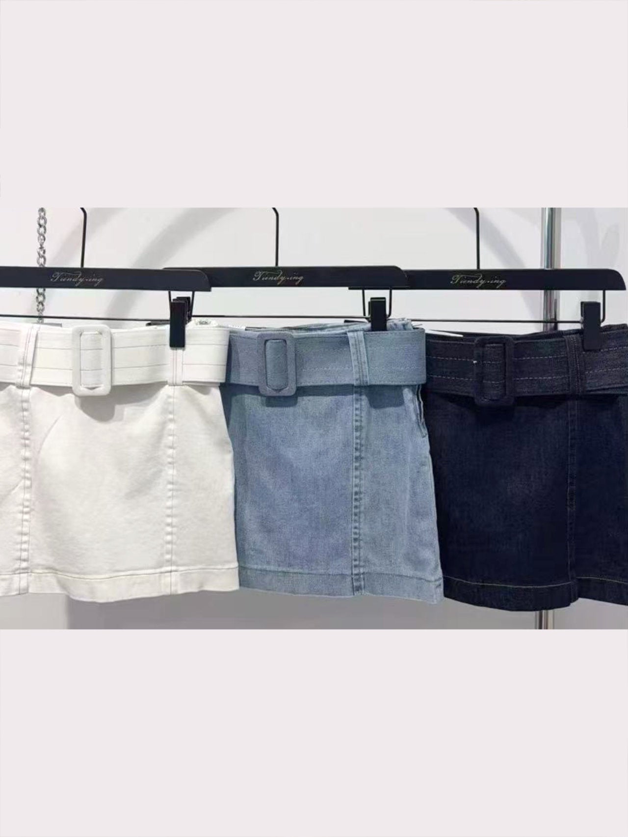 Gonna di jeans con cinta alta