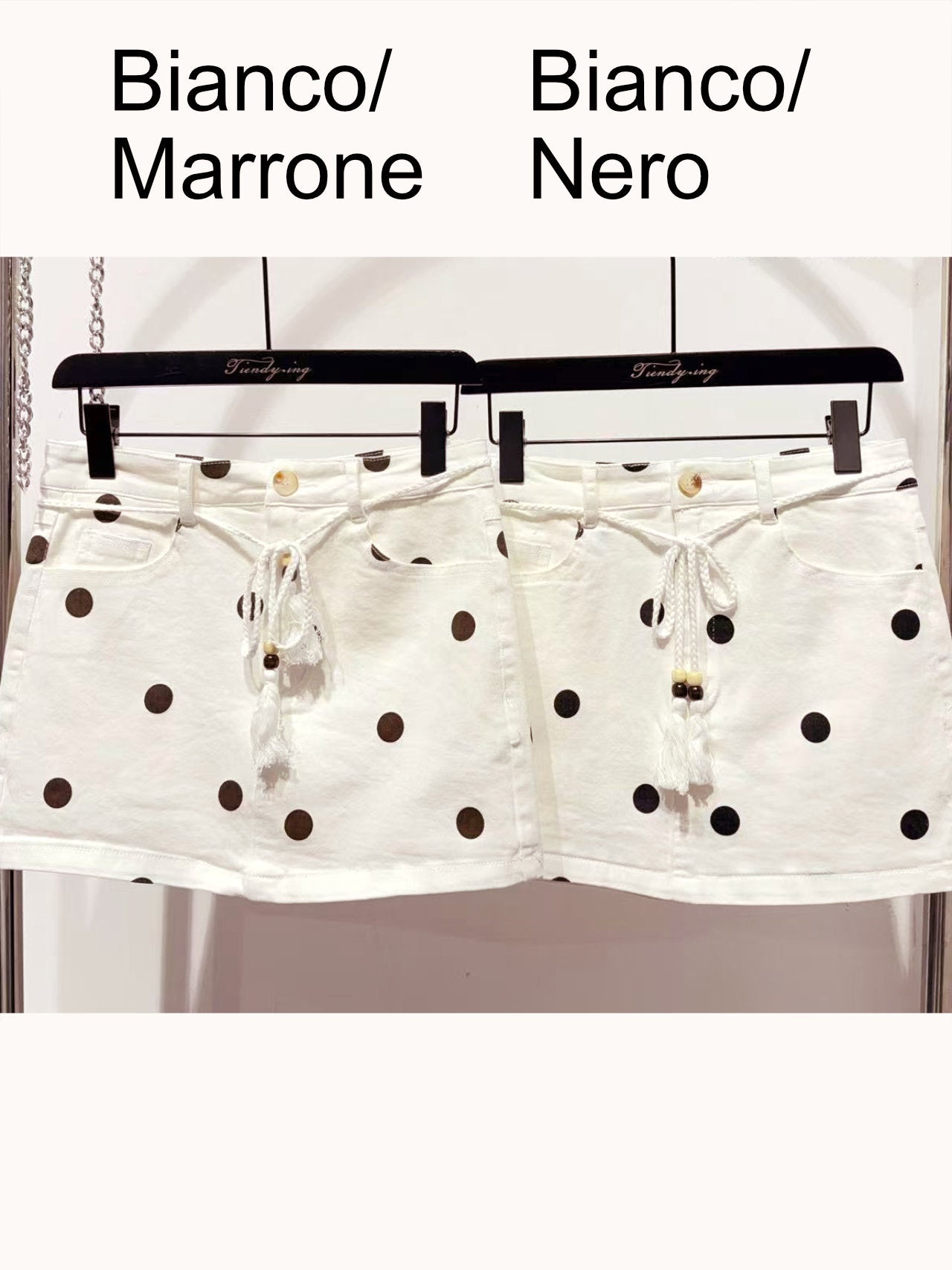 Gonna di jeans a pois