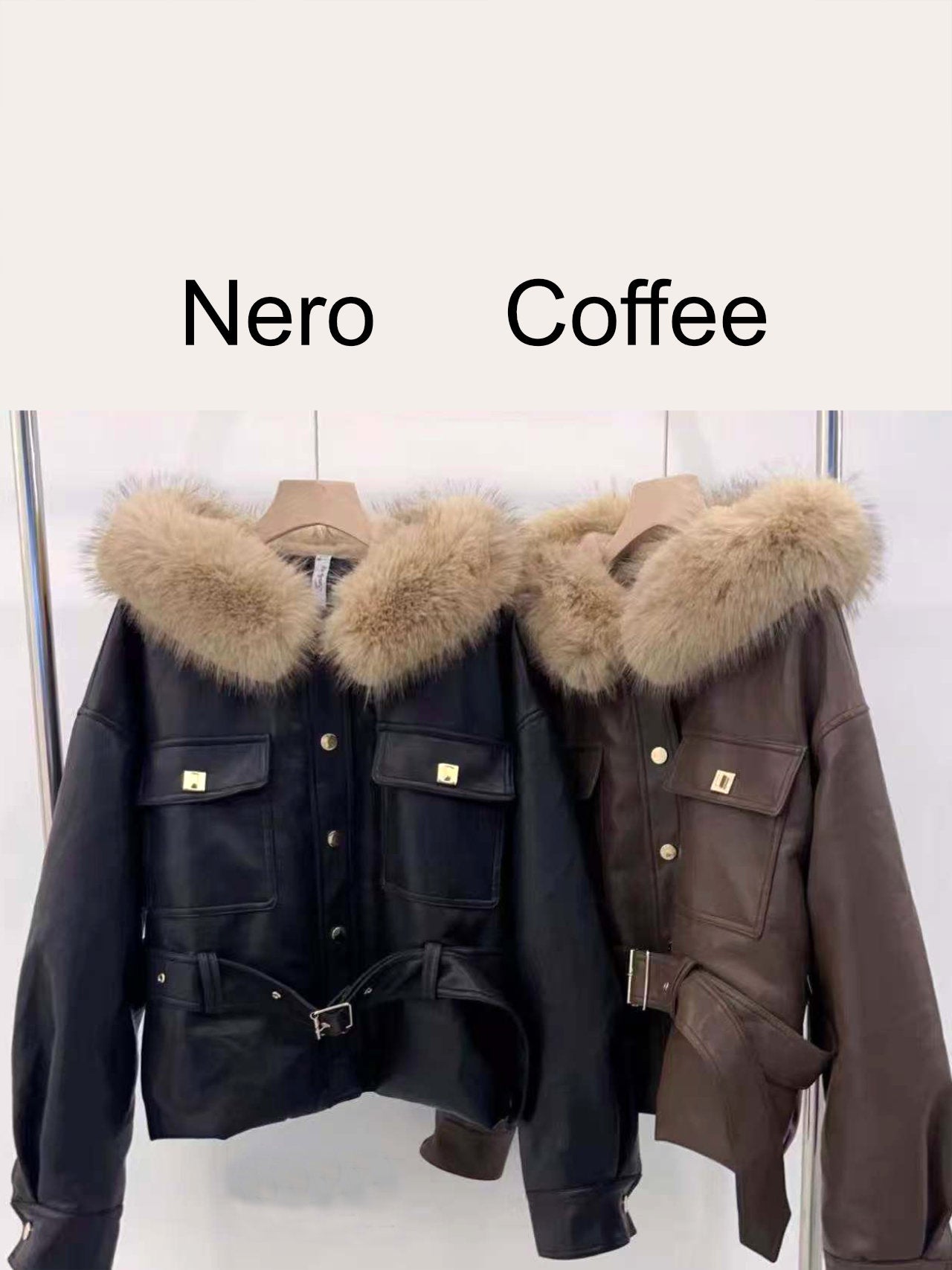 Giubbino con cappuccio e pelliccia