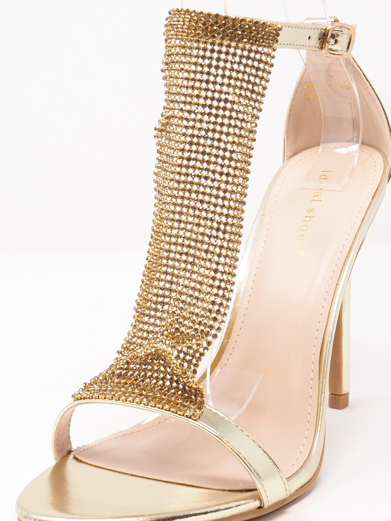 Sandali con retina di strass