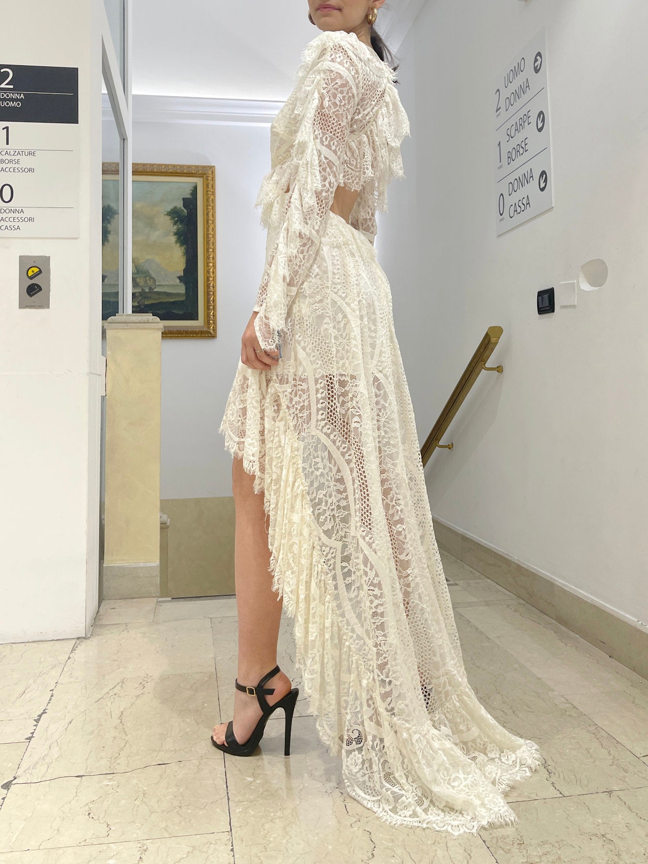 Pizzo Completo Da Cerimonia Abito Lungo Da Cerimonia Con Giacca In