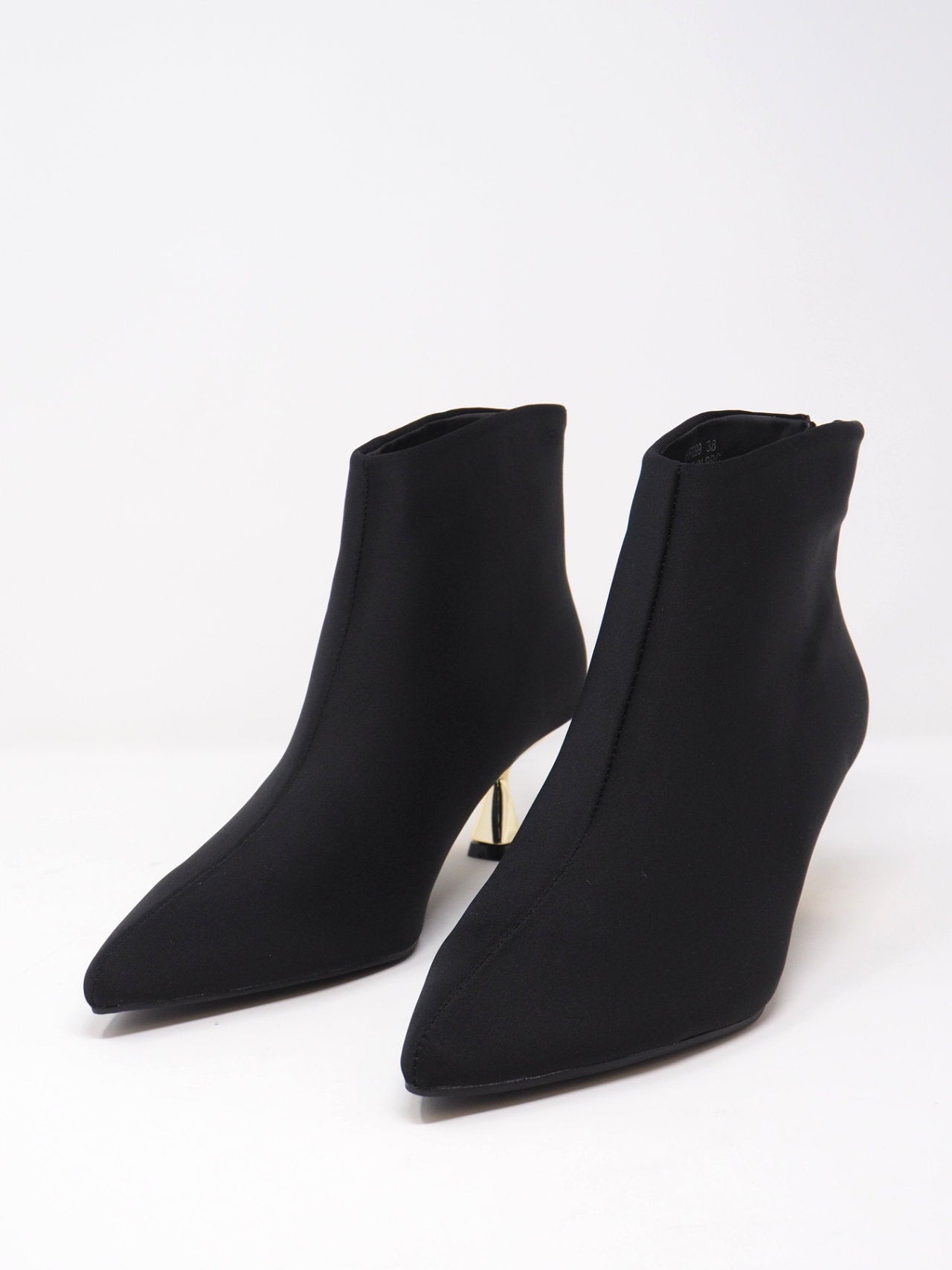 Tronchetti in tessuto con tacco oro