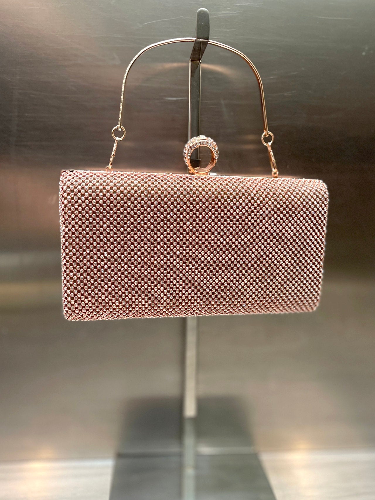 Pochette rigida con strass