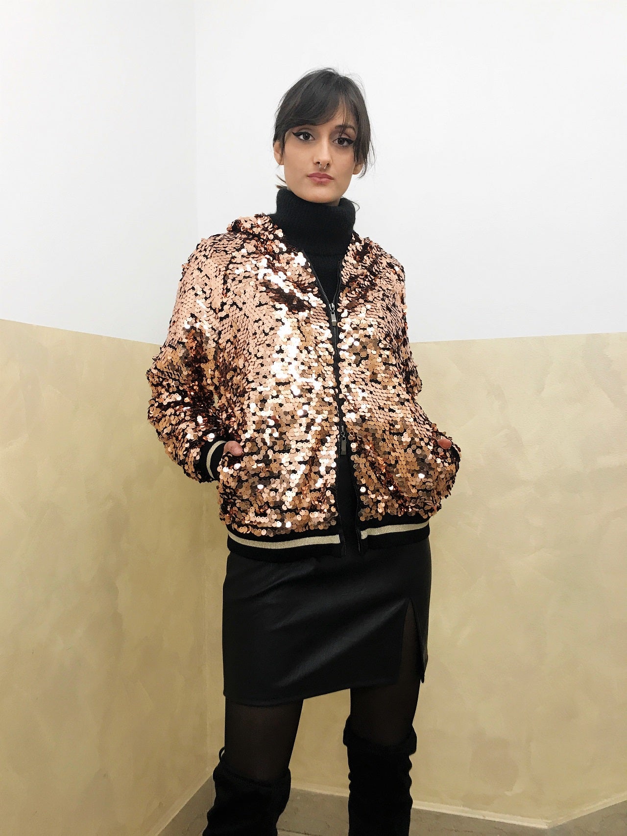 Giubbino con paillettes -Giubbotti-43.40-New Line