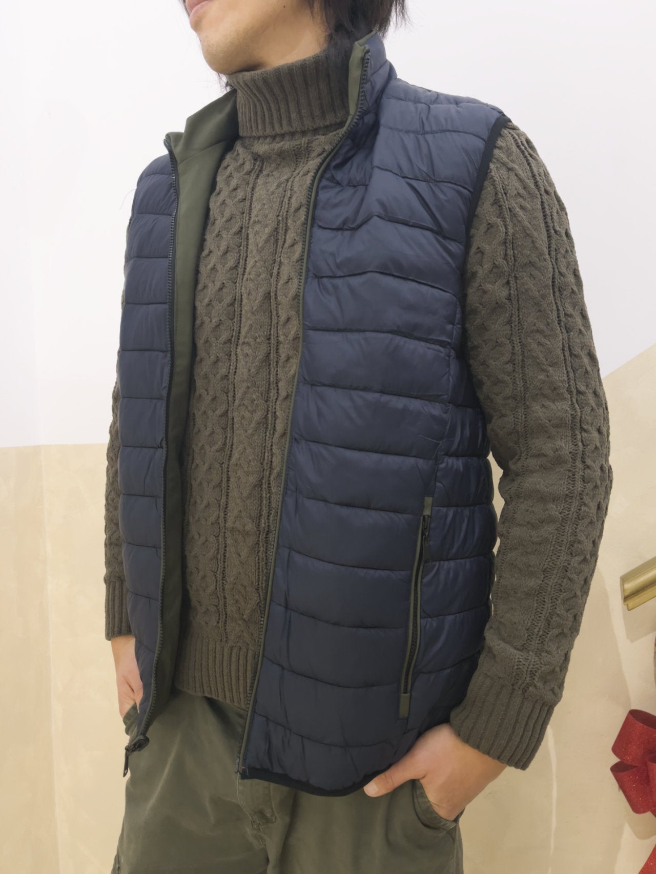 Giubbino smanicato double face