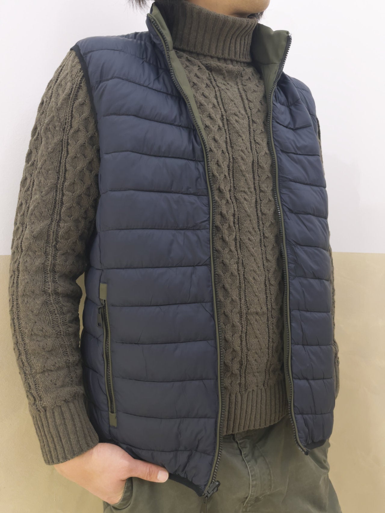 Giubbino smanicato double face
