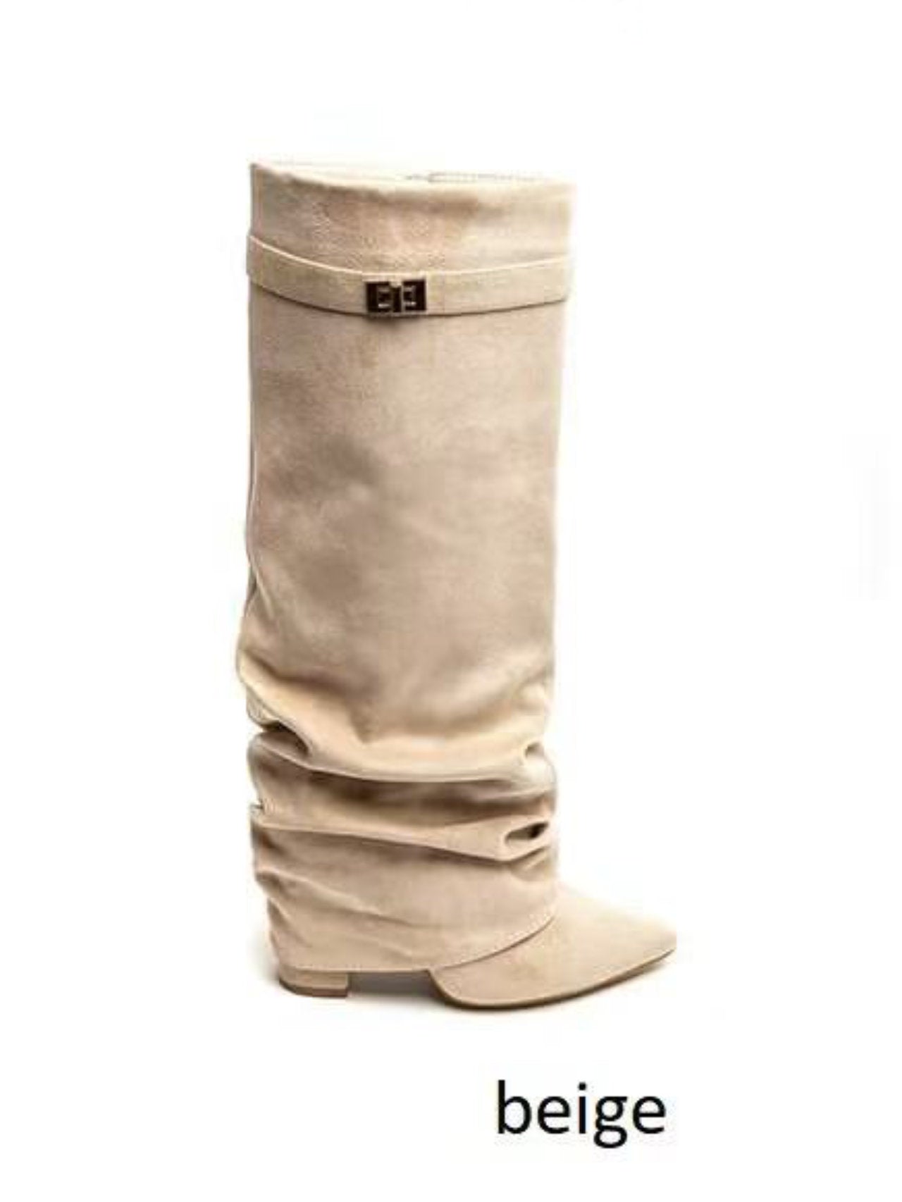 Stivali scamosciati con risvolto