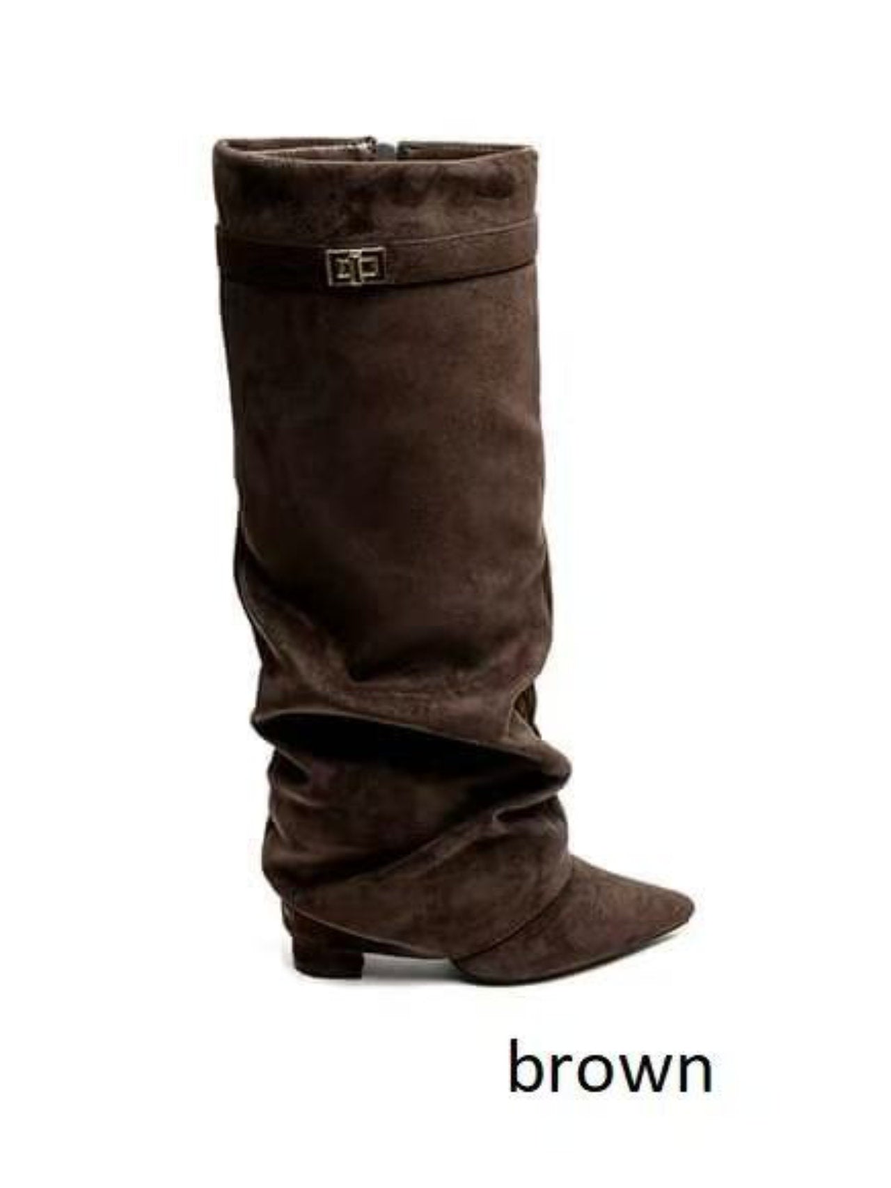 Stivali scamosciati con risvolto