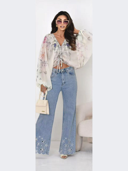 Blusa floreale tribale