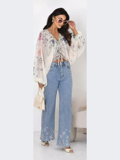 Blusa floreale tribale