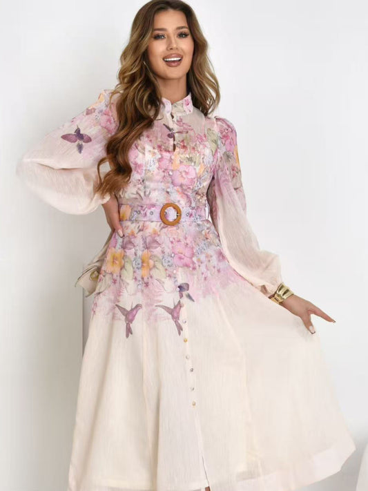 Vestito floreale a camicia