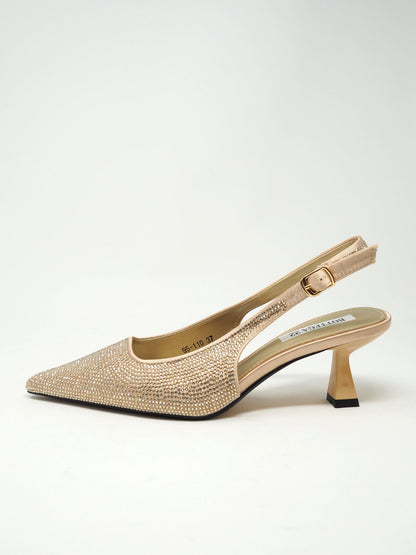 Décolleté slingback strass