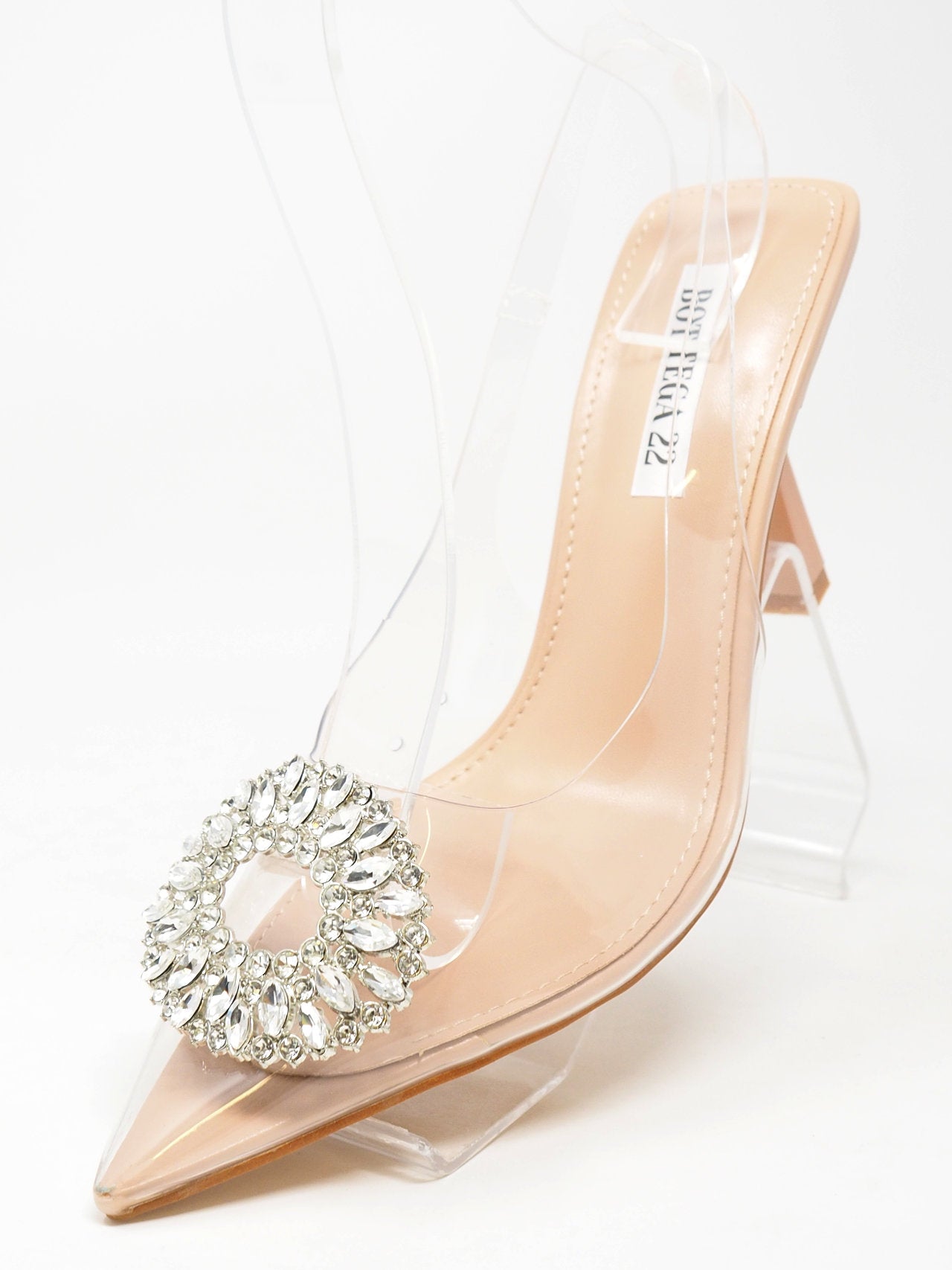 Slingback con diadema di strass