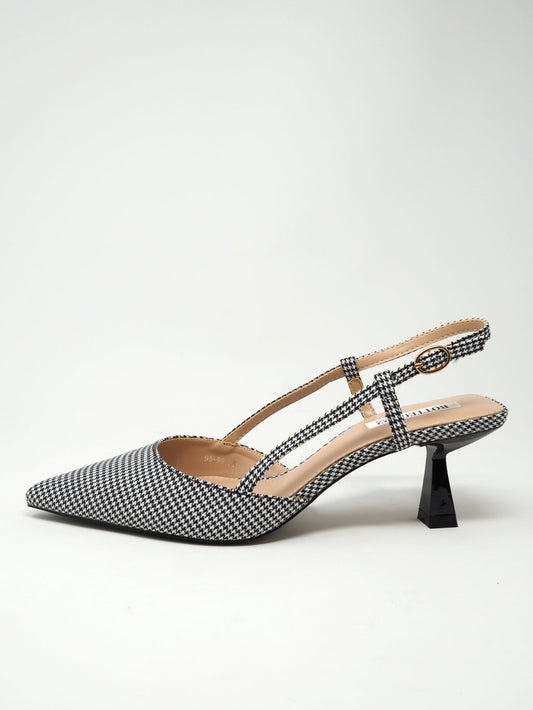 Décolleté slingback pied de poule