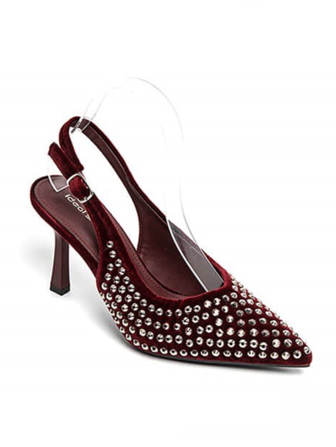 Slingback in velluto con strass