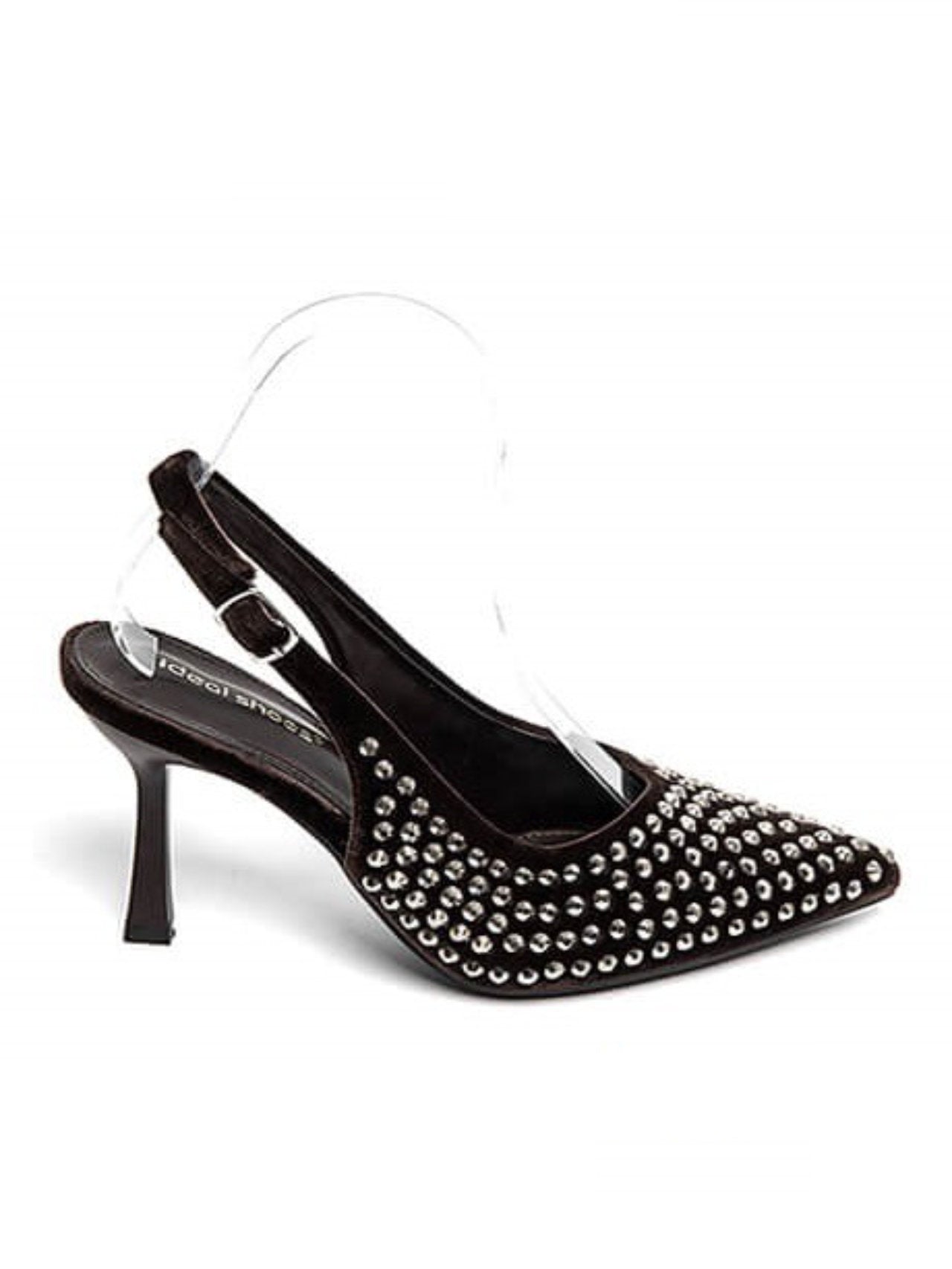 Slingback in velluto con strass