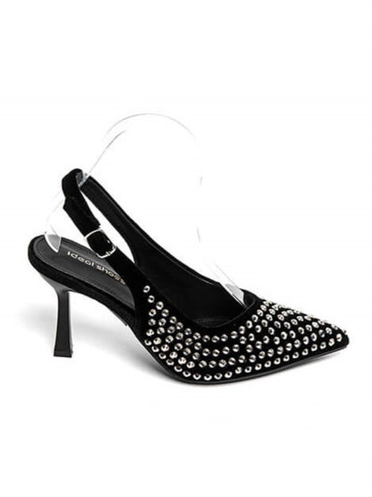 Slingback in velluto con strass