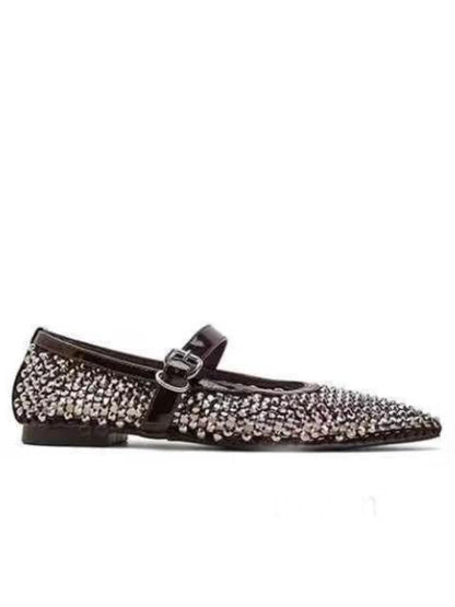 Ballerine a punta con strass