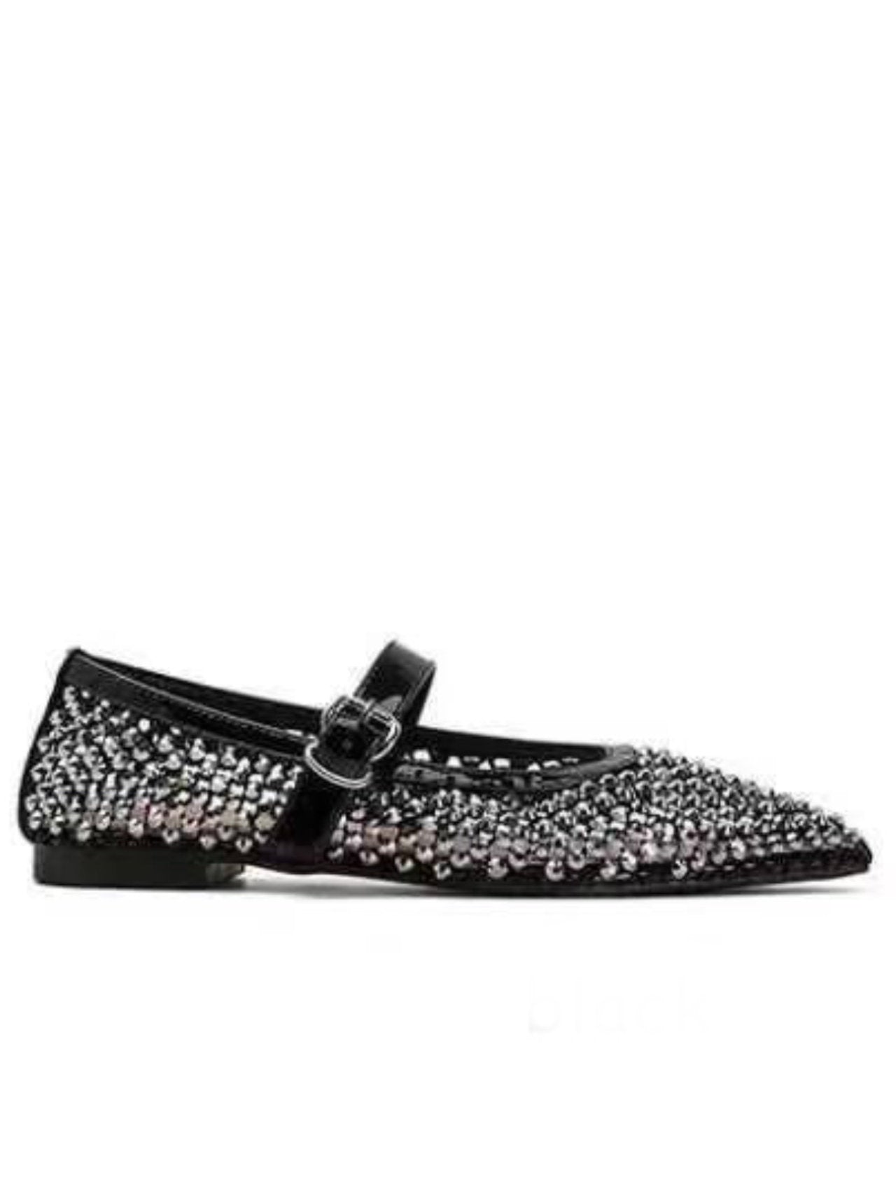 Ballerine a punta con strass