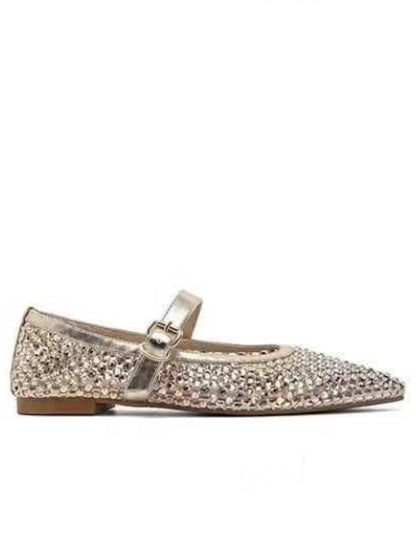 Ballerine a punta con strass
