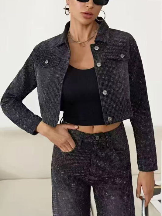 Giacca jeans con strass